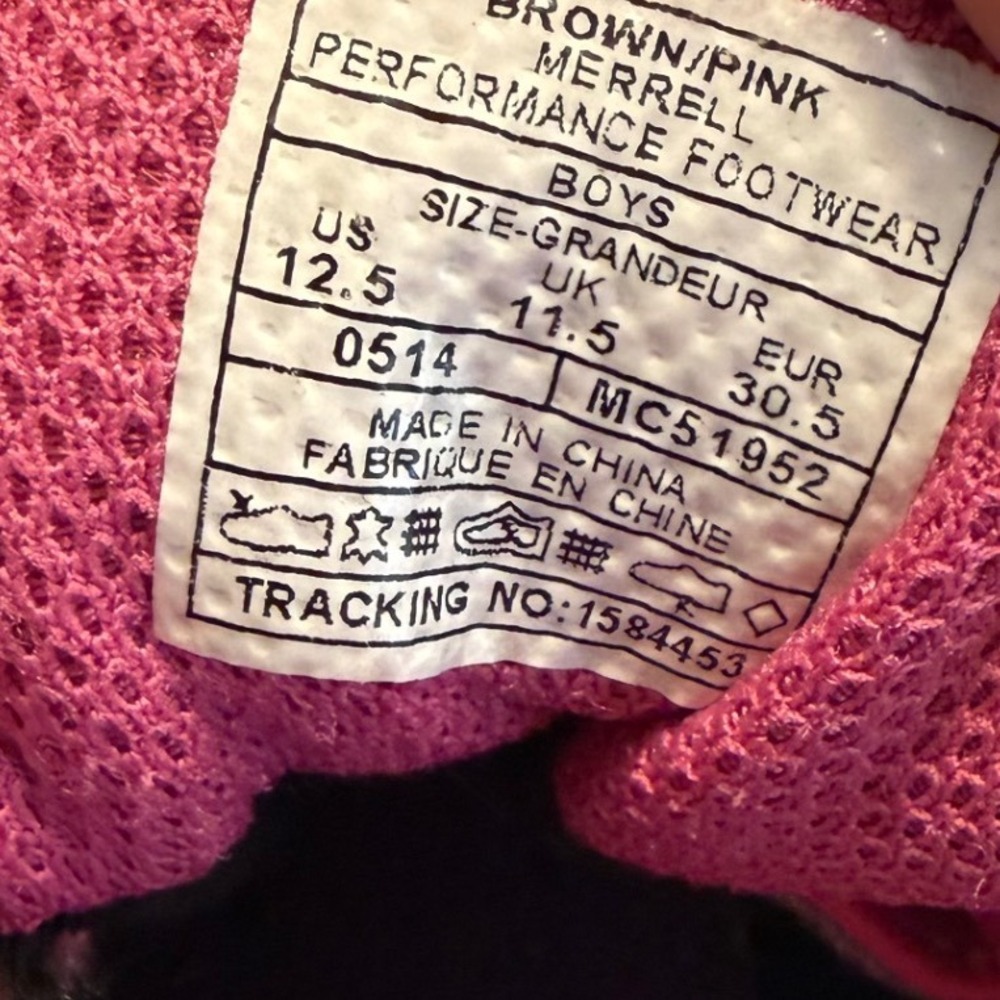 Merrell Kids M-Select DRY Waterproof Hiking Boots Brown Pink Purple MC51952 12.5 - Picture 7 of 8